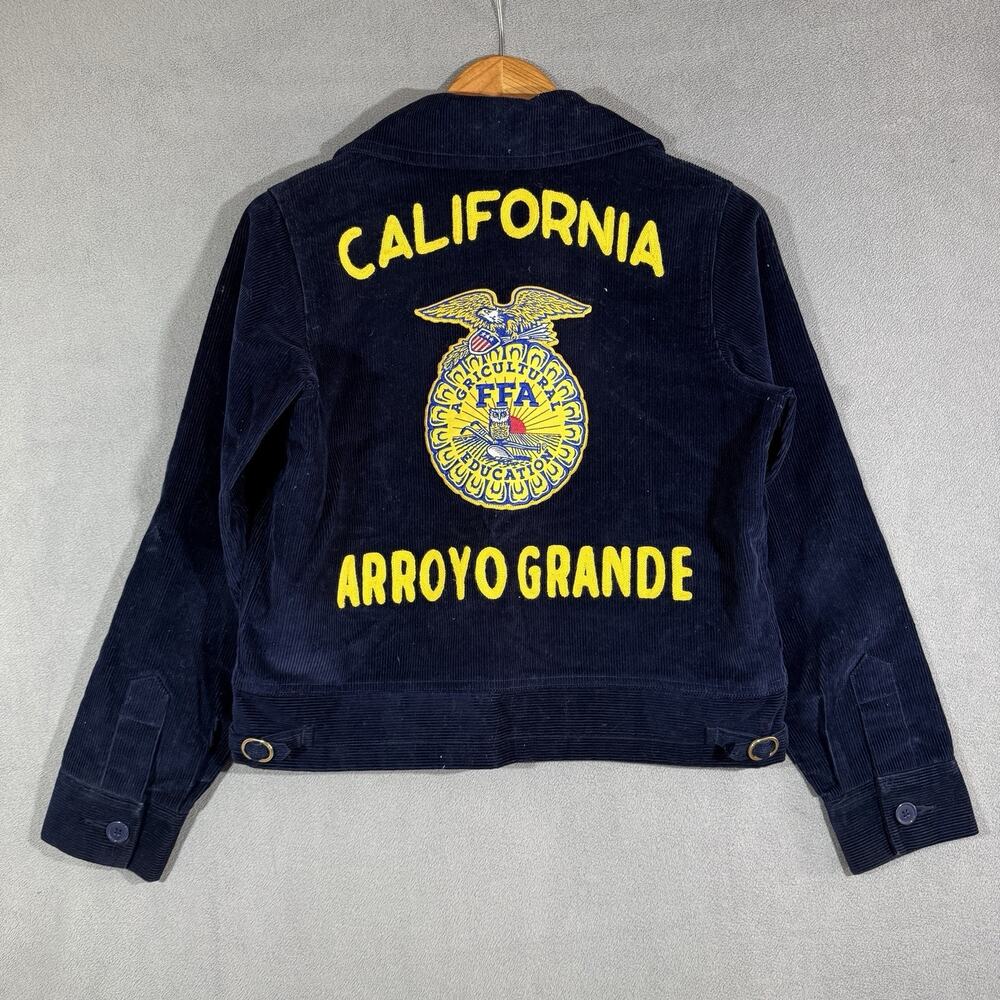 Vintage Y2K FFA Arroyo Grande California Corduroy Jacket USA Made Chainstitch